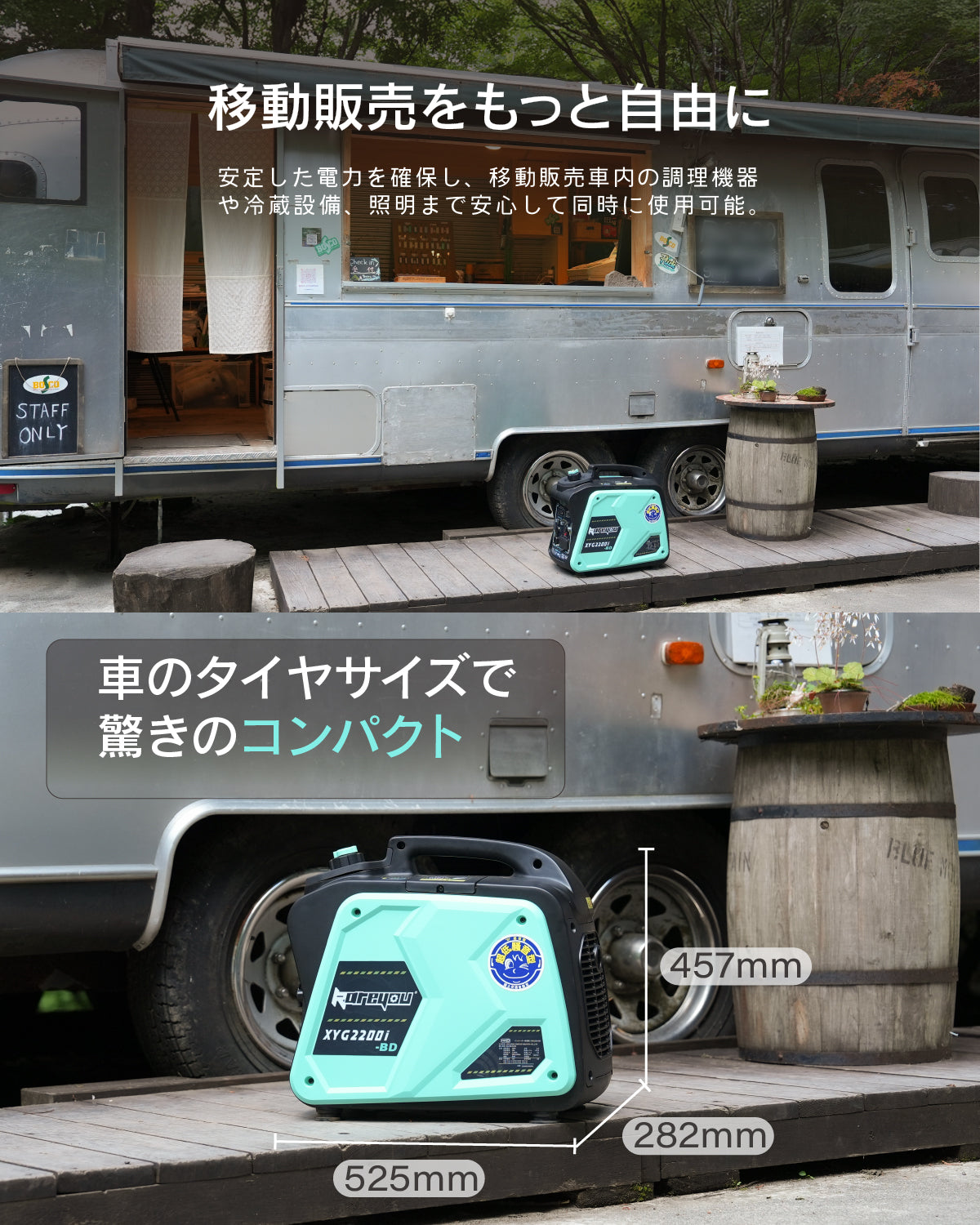 Kareyouカセットボンベ式発電機 ガス・ガソリン両用インバーター発電機最大出力2.2kVA軽量 家庭用 超低騒音型ポータブル発電機 OD/CB缶/プロパンガス/ガソリン4種類使用可能50/60Hz切替 並列運転 デジタルメーター点検機能/安全機能搭載キャンプ DIY キッチンカー 移動販売 イベント 農作業 建設作業 災害時に大活躍XYG2200i-BD