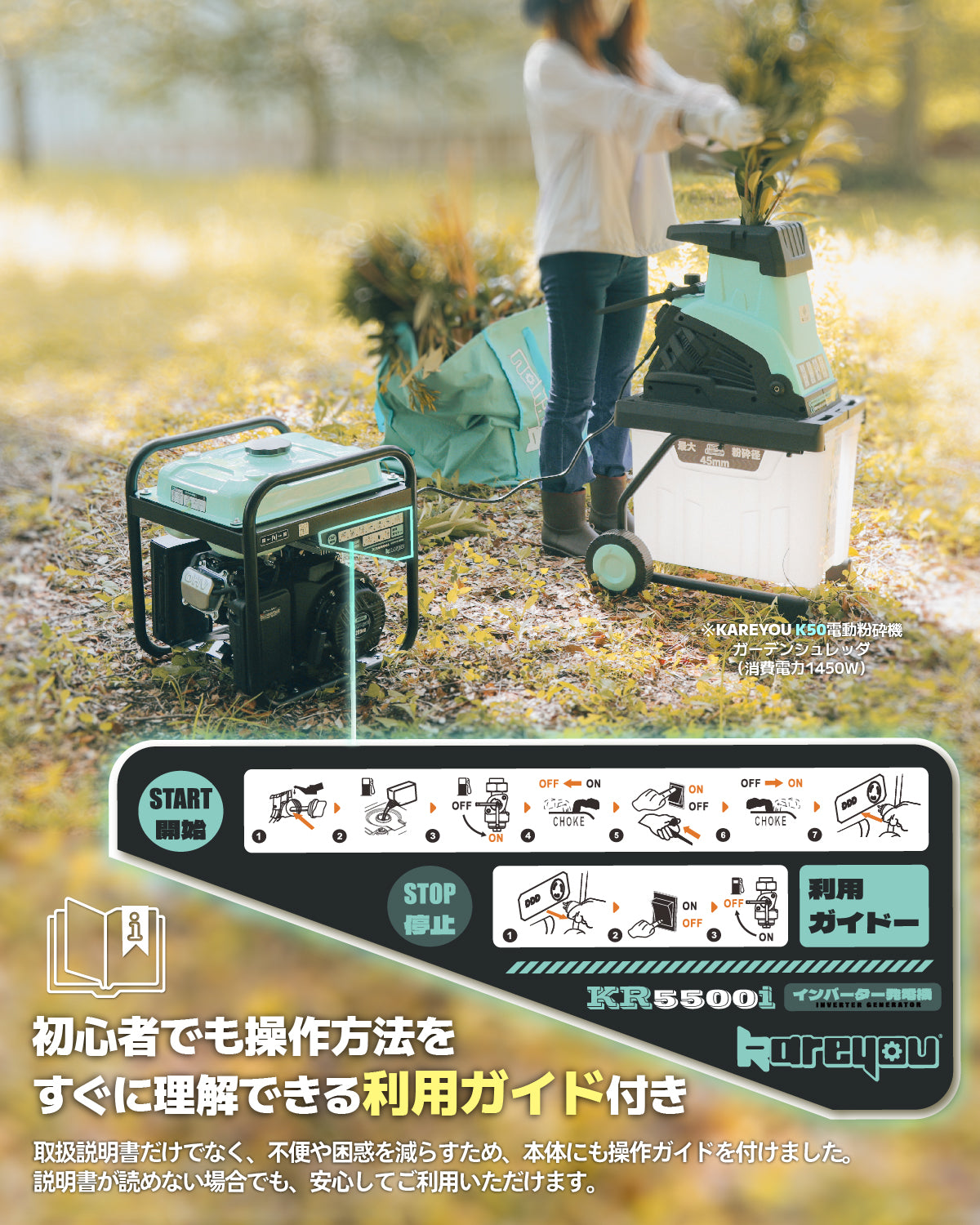 インバーター発電機 4.8kVA 軽量 エンジン式 東西日本用 移動販売 アウトドア 台風 停電 非常用電源 災害時に大活躍